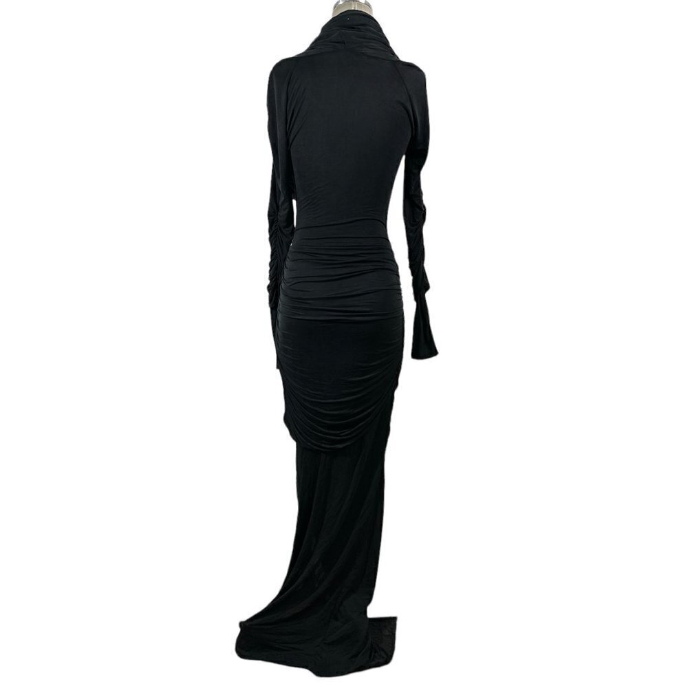 GAUGE81 Elos Maxi Dress in Black 38 6 New Womens Long Gown Hooded - Picture 7 of 16
